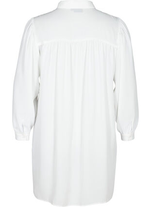 Lang skjorte med lette pufærmer, Bright White, Packshot image number 1