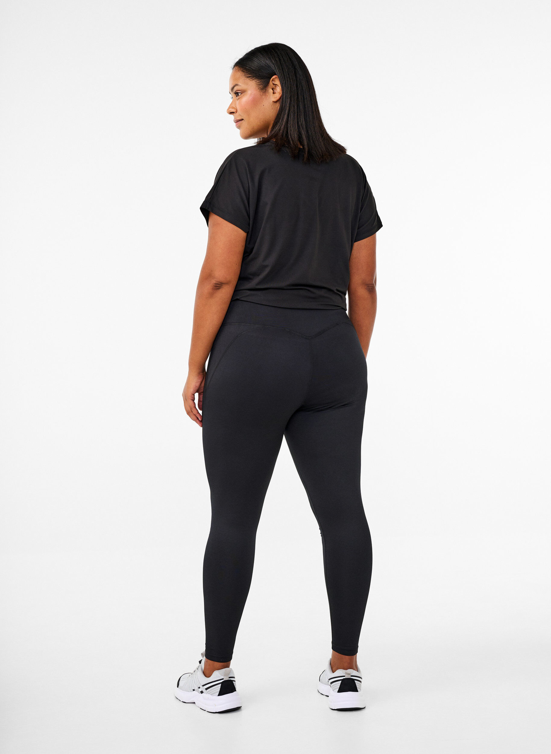 ZizziTr&aelig;ningstights med fleecefor, Sort, Model image number 2