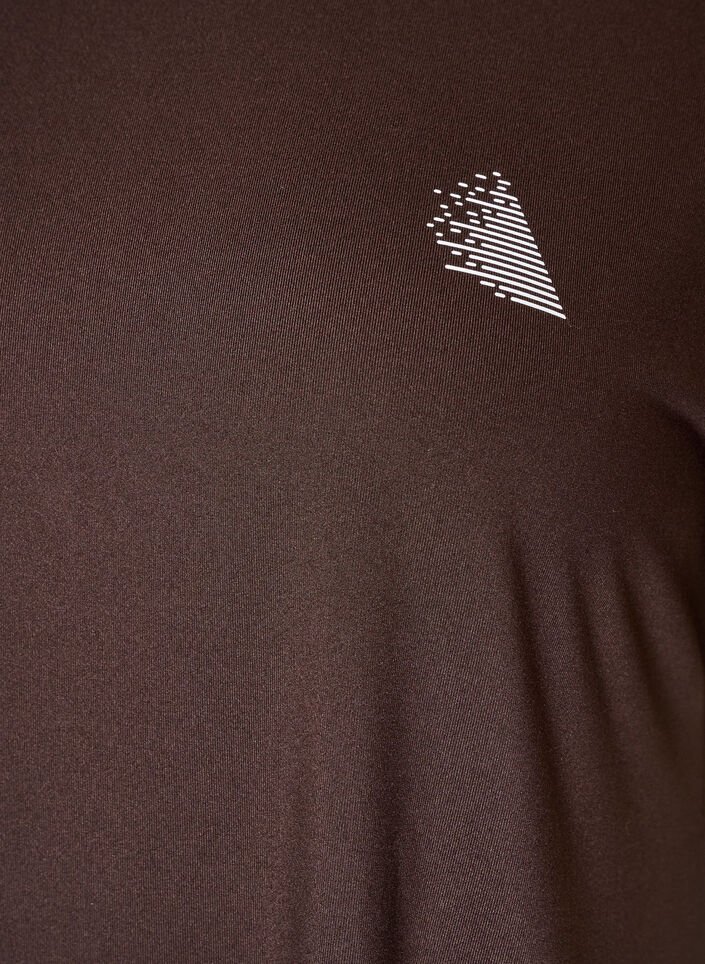 Lang tr&aelig;nings t-shirt, Brun, Packshot image number 2