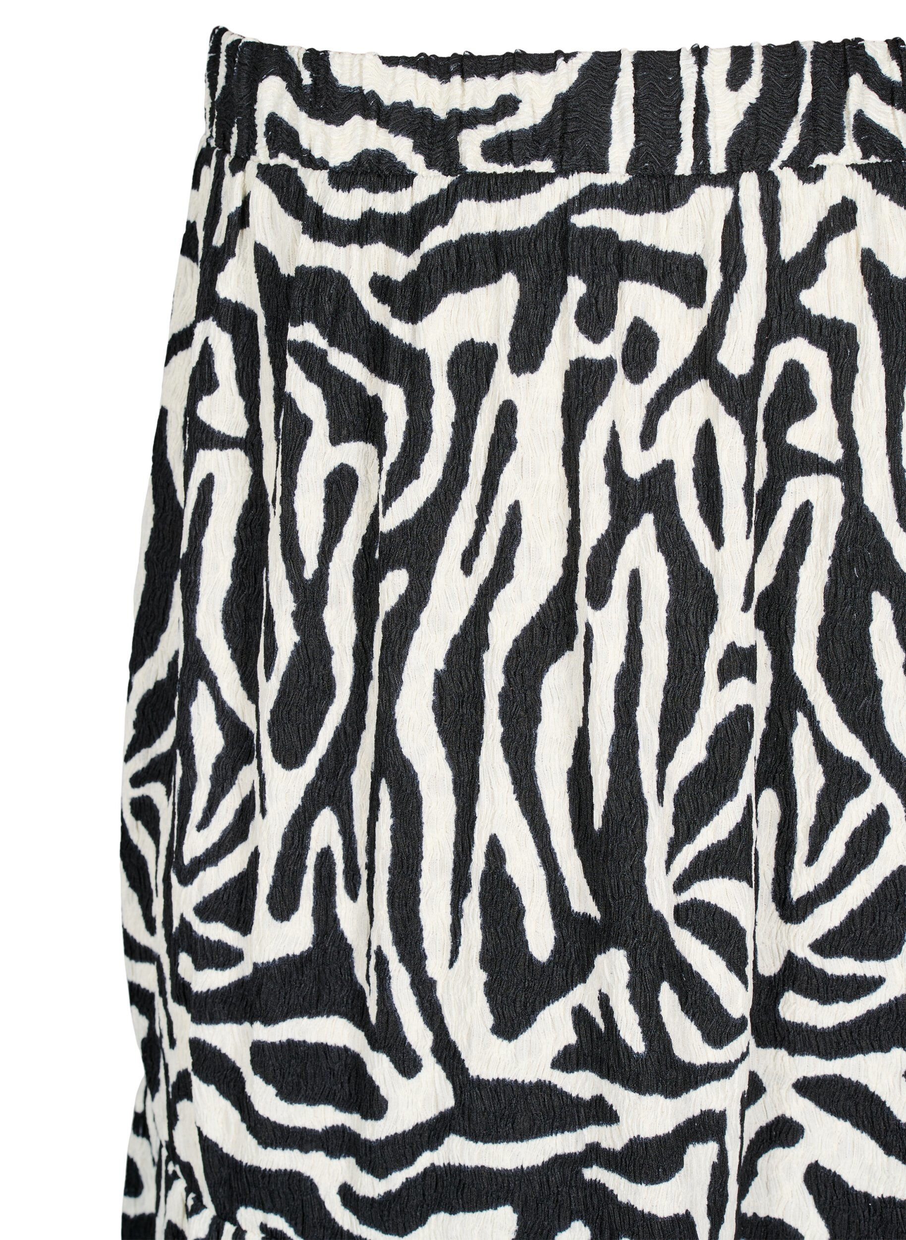 Zizzi Lang nederdel med zebram&oslash;nster, Black w. White Zebra, Packshot image number 2