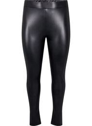 Coated leggings med børstet inderside, Sort