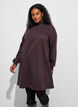 Sweatkjole med h&oslash;j ribkrave og lynl&aring;s , Brun, Model image number 0