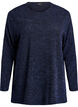 Lang&aelig;rmet bluse med struktur, Bl&aring;, Packshot image number 0