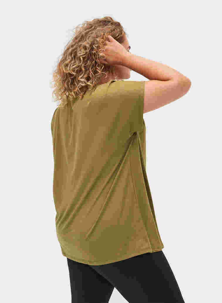 Ensfarvet trænings t-shirt, Olive Drab, Model image number 1