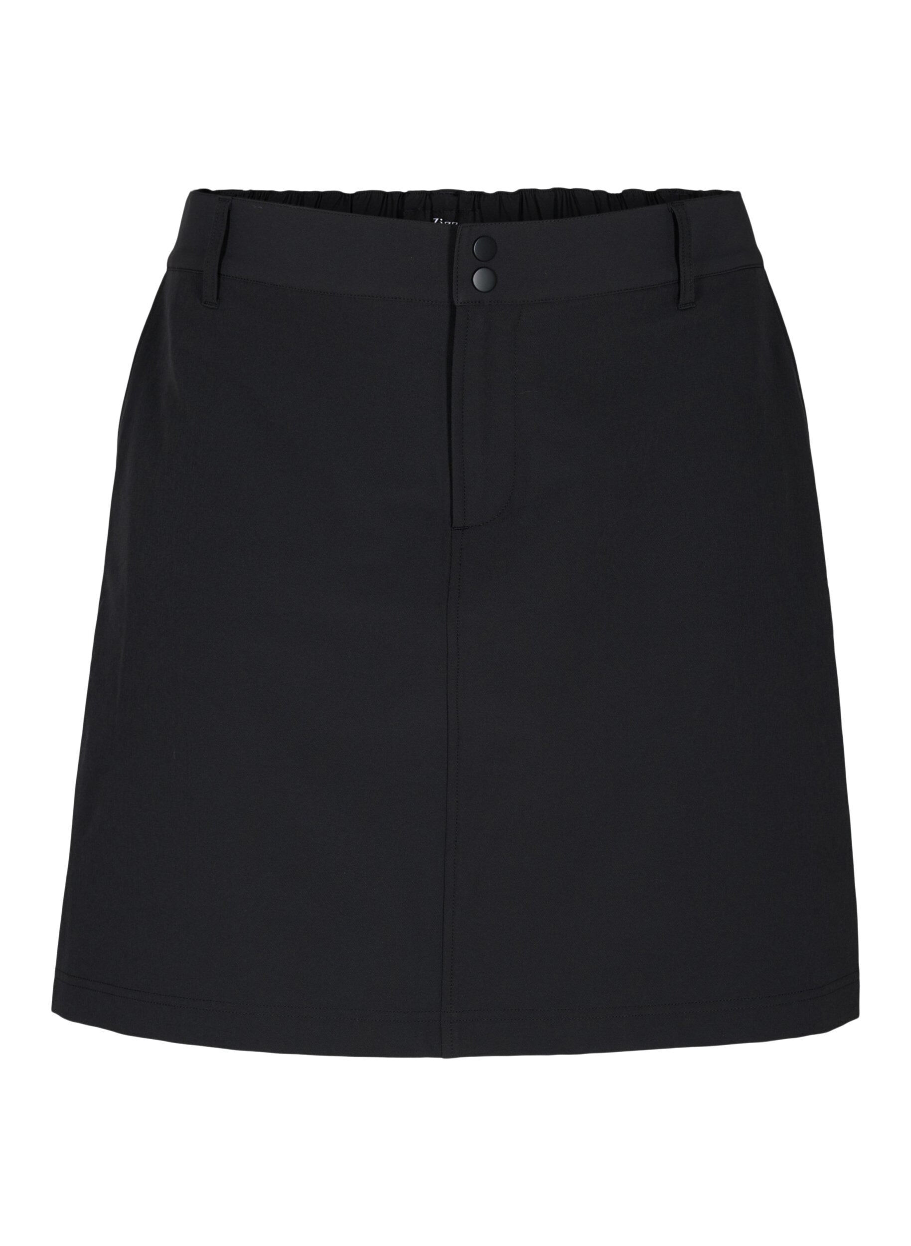 Zizzi Outdoor nederdel med indershorts, Black, Packshot image number 0