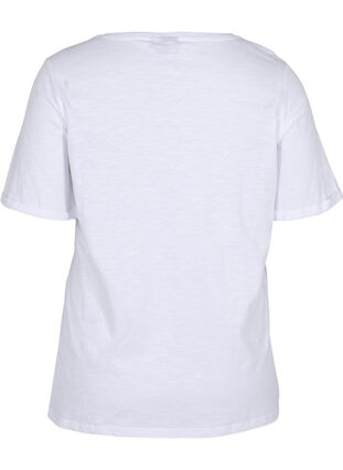 Bomulds t-shirt med korte ærmer, Bright White, Packshot image number 1