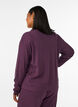 Jerseycardigan med ribstruktur og V-hals, Lilla, Model image number 2