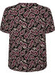 Bluse med korte &aelig;rmer og paisleyprint, M&oslash;rk Bordeaux, Packshot image number 1