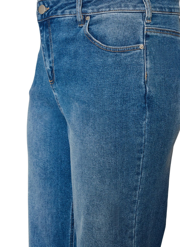 Straight jeans med let slidt udtryk, Bl&aring;, Packshot image number 2