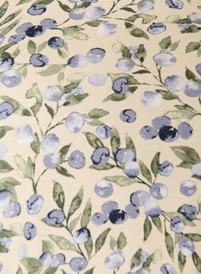 T-shirt med blomsterprint, Vanilla, Packshot image number 2
