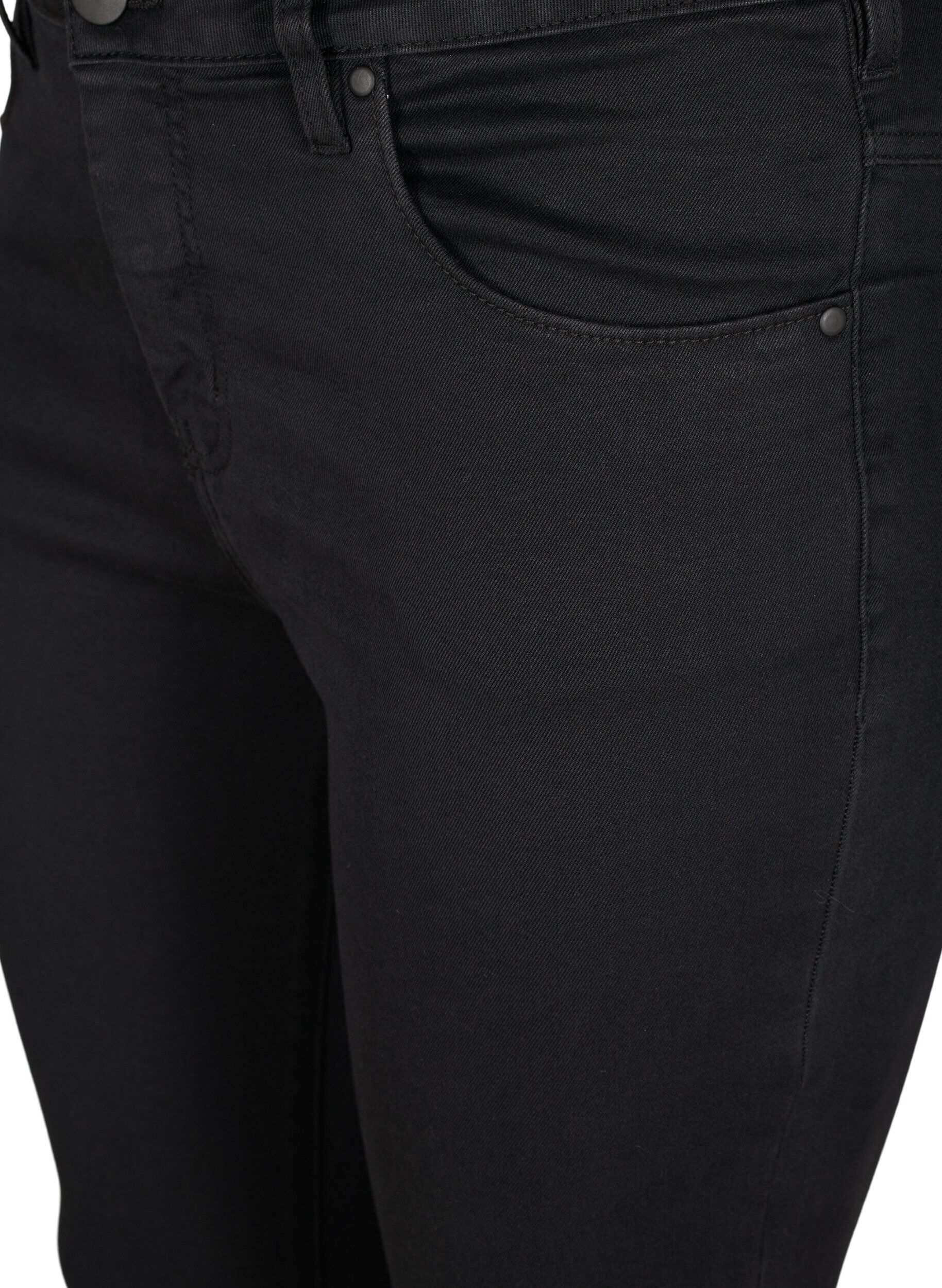 ZizziSuper slim Amy jeans med h&oslash;j talje, Black, Packshot image number 2