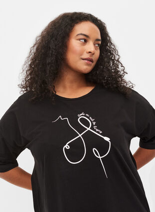 Støt Brysterne - T-shirt i bomuld, Black, Model image number 2