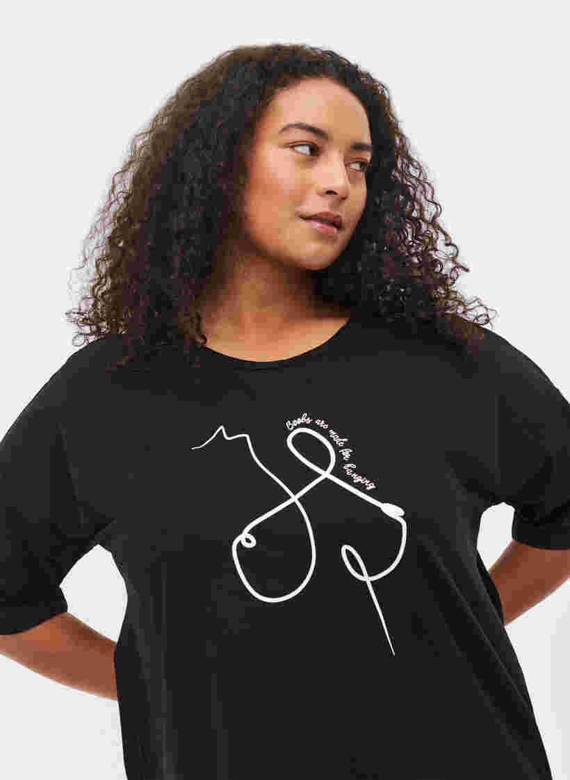 Støt Brysterne - T-shirt i bomuld, Black, Model image number 2