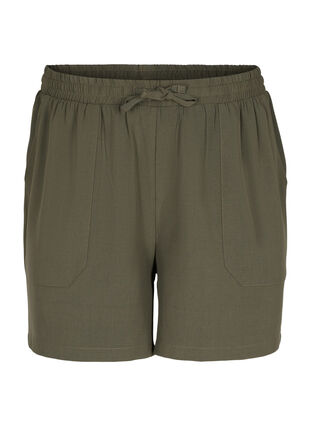 Løse shorts med lommer, Dark Olive, Packshot image number 0
