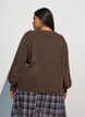 Strikbluse med knapdetalje, Brun, Model image number 2