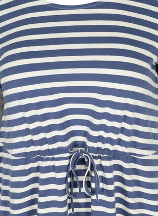 Kortærmet bomulds tunika med striber, Twilight Blue/Stripe, Packshot image number 2