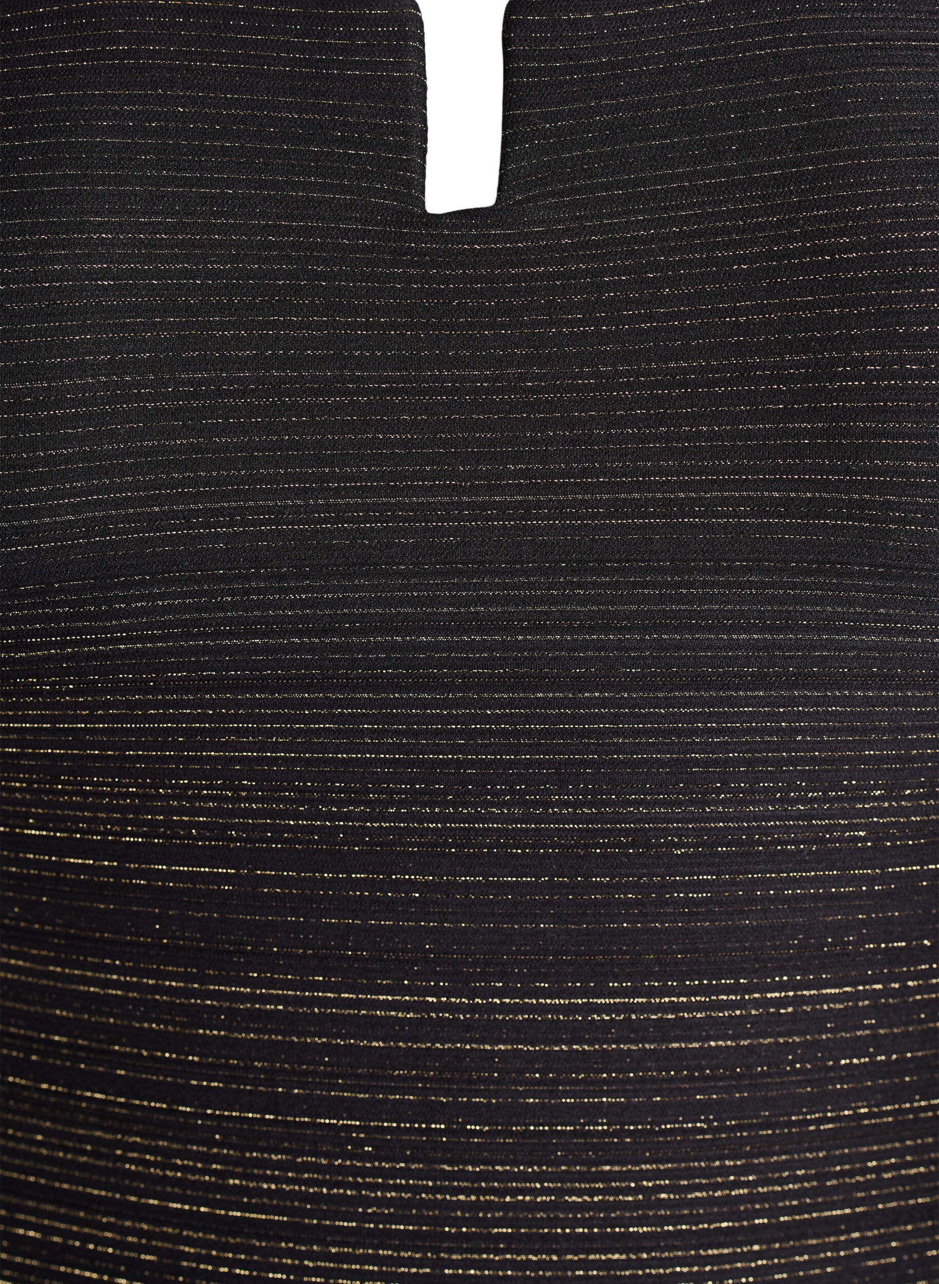 Zizzi Badedragt med stribet struktur og frontdetalje, Sort, Packshot image number 2