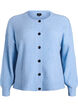 Ribstrikket cardigan med knapper, Bl&aring;, Packshot image number 0
