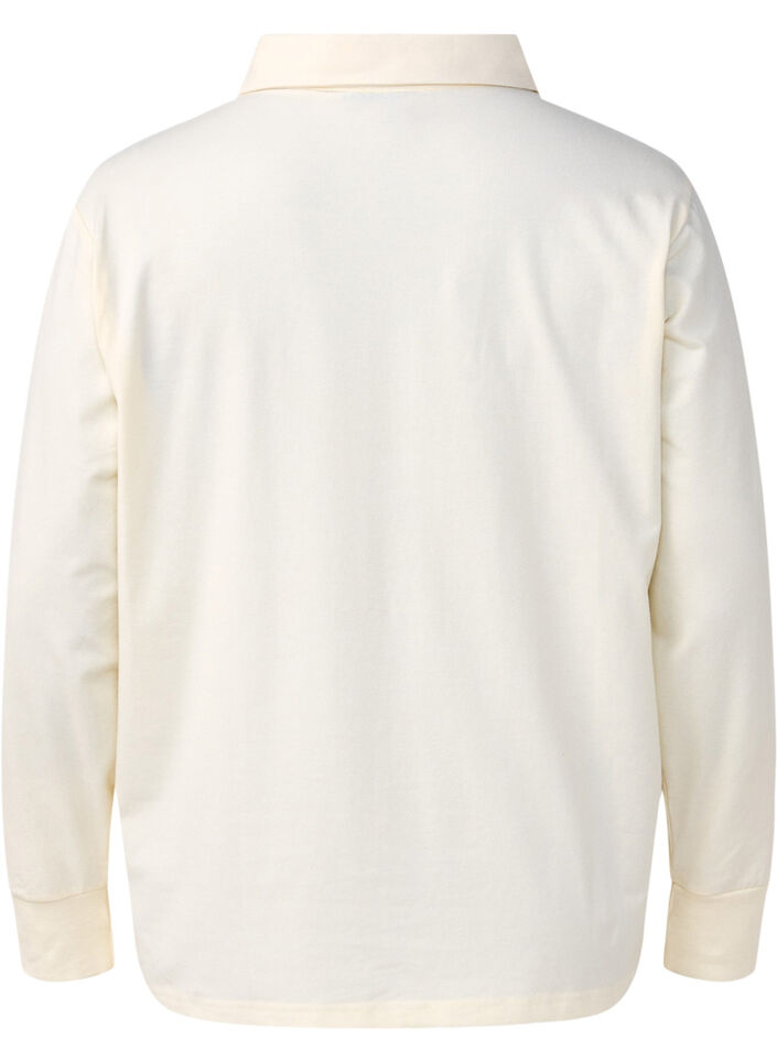 Langærmet poloshirt, Vanilla, Packshot image number 1