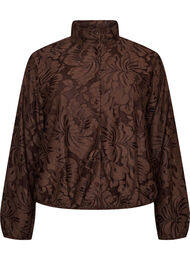 Bomberjakke med blomsterjacquard, Brun