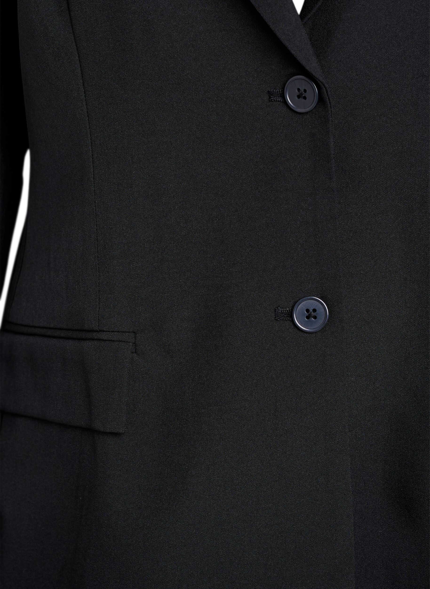 ZizziBlazer med lommer og slids, Sort, Packshot image number 2