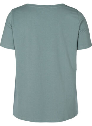 Kortærmet bomulds t-shirt med tryk, Balsam Green PARIS, Packshot image number 1