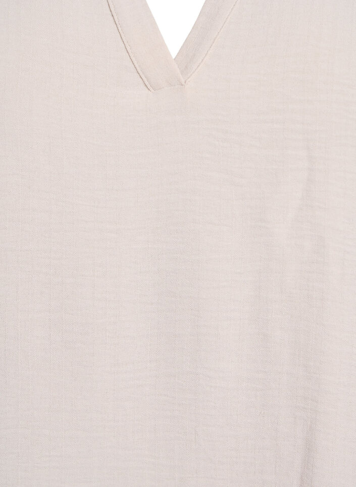 L&oslash;s bluse med korte &aelig;rmer, Beige, Packshot image number 2