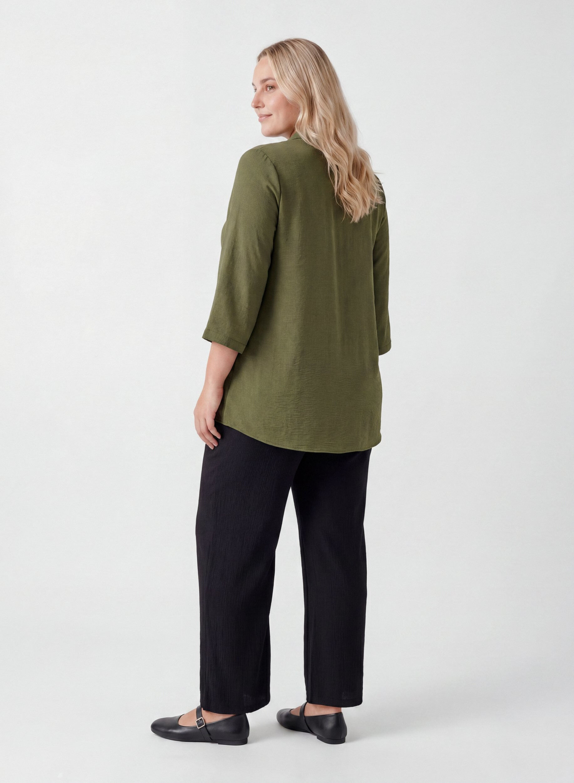 ZizziTunika med 3/4 &aelig;rmer, Gr&oslash;n, Model image number 2