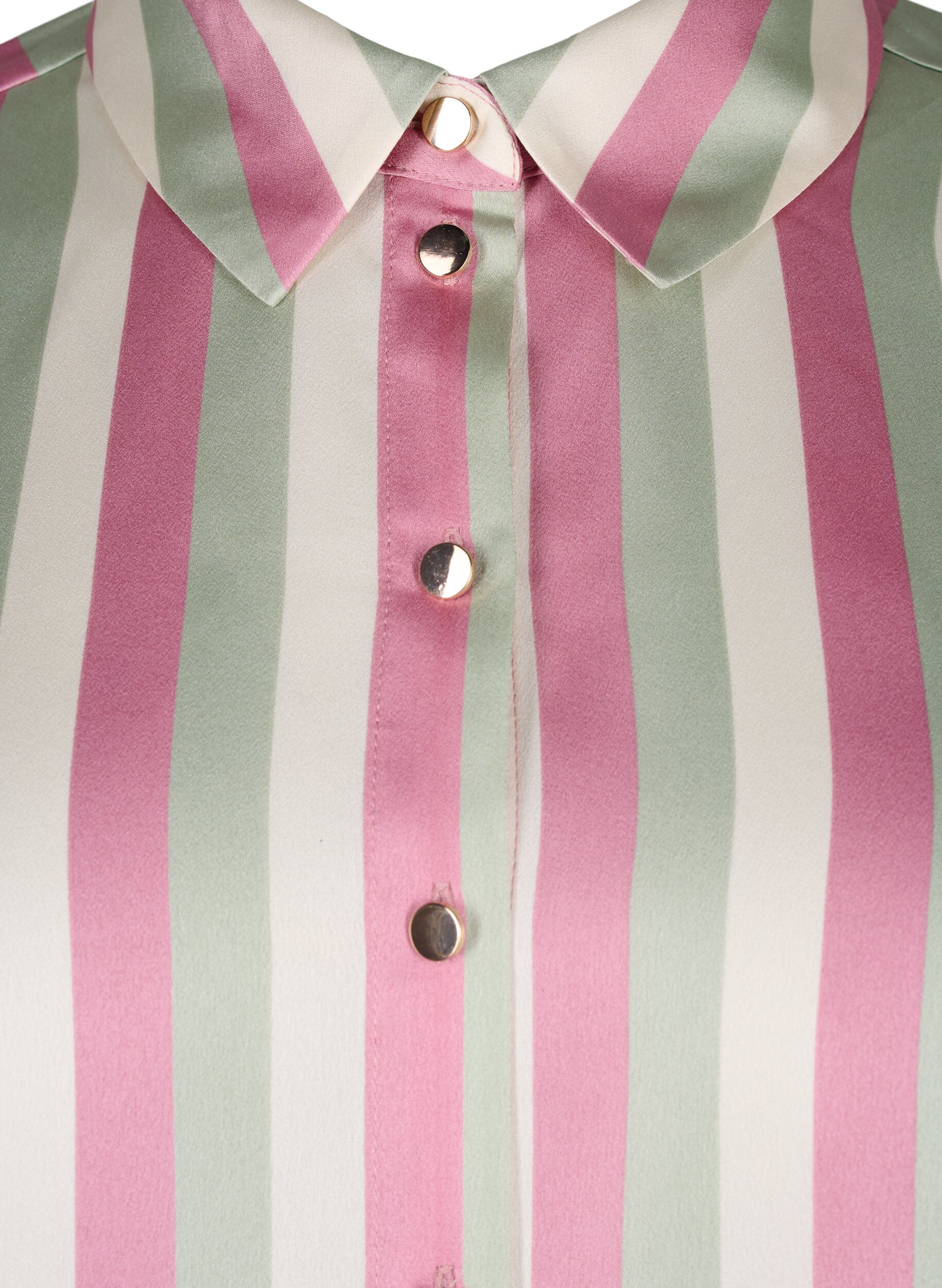 Zizzi Stribet satinskjorte med krave, Rose Stripe, Packshot image number 2