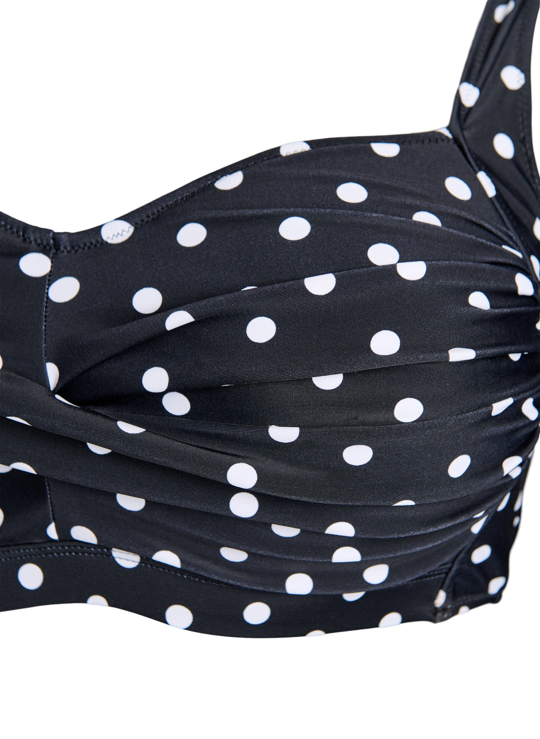 ZizziBikini overdel med vattering og print, Sort, Packshot image number 2