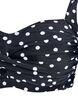 Bikini overdel med vattering og print, Sort, Packshot image number 2