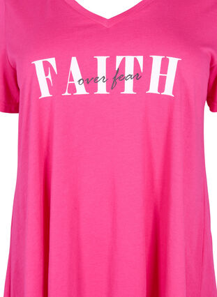 Bomulds t-shirt med korte ærmer, Shocking Pink FAITH, Packshot image number 2