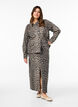 Denimjakke med leopardprint og brystlommer, Brun, Model image number 1