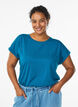 Kort&aelig;rmet t-shirt i bomuldsblanding, Bl&aring;, Model image number 0