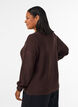 Strik cardigan med lynl&aring;s, Brun, Model image number 2
