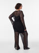 Transparente blondebukser med vide ben, Sort, Model image number 1