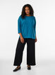 Jerseybluse med 3/4 &aelig;rmer, Bl&aring;, Model image number 1