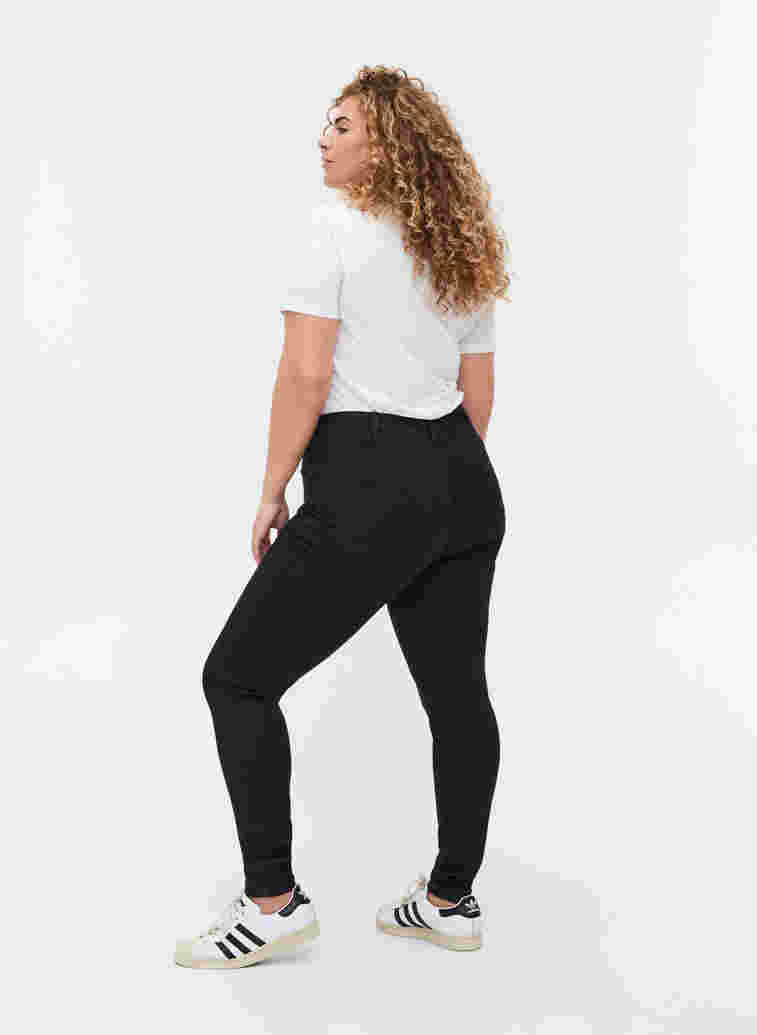 Super slim Amy jeans med høj talje, Black, Model image number 2