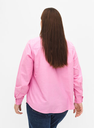 Langærmet skjorte i bomuld, Pink Frosting, Model image number 1