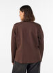 Figursyet jerseycardigan med dekorative knapper, Brun, Model image number 2
