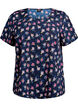 Kort&aelig;rmet bluse med tekstur, Bl&aring;, Packshot image number 0