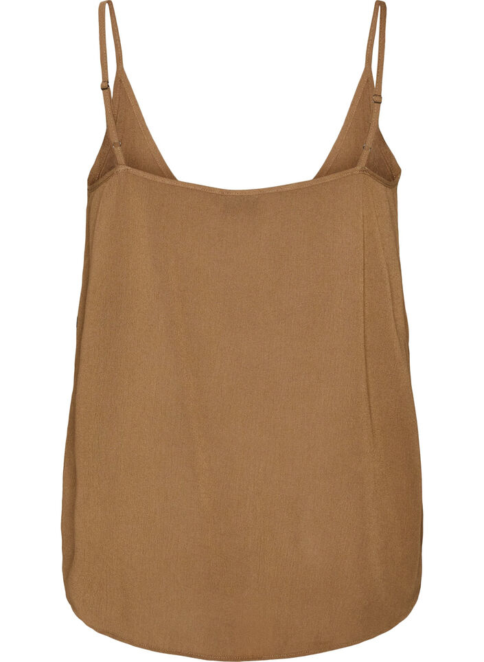 Strop top i viskose, Brun, Packshot image number 1