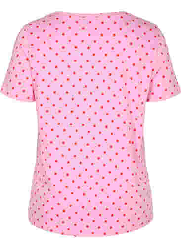 Prikket t-shirt i bomuld, Prism Pink W. Dot, Packshot image number 1