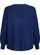 Strikbluse med b&oslash;lgekanter, Bl&aring;, Packshot image number 1