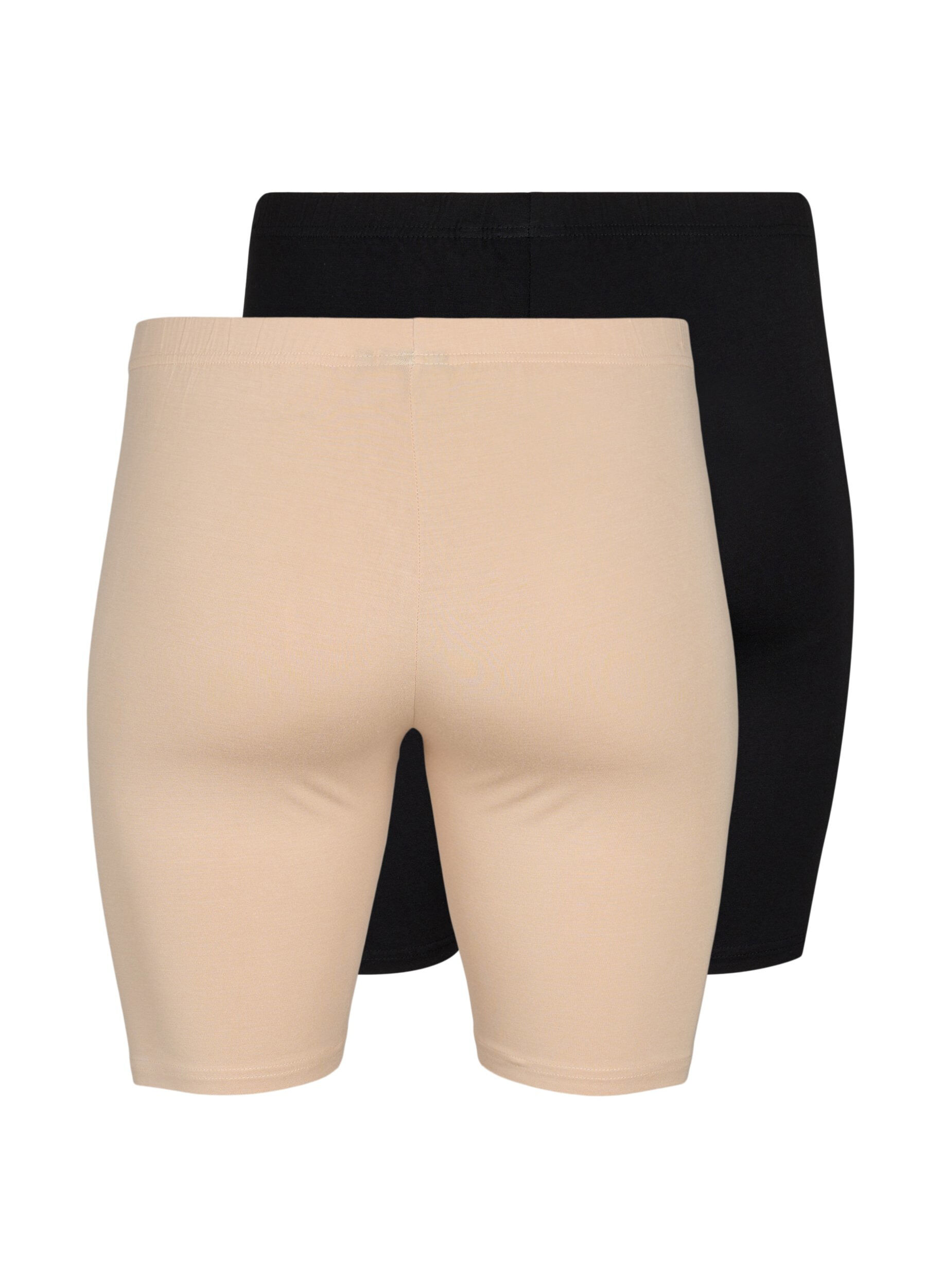 Zizzi 2-pak cykelshorts i viskose, Beige, Packshot image number 1