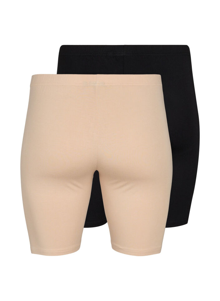 2-pak cykelshorts i viskose, Beige, Packshot image number 1