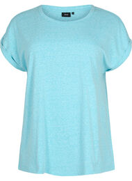Meleret t-shirt med korte ærmer, Blue Atoll Mél