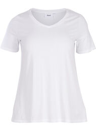 Ensfarvet basis t-shirt i bomuld, Bright White