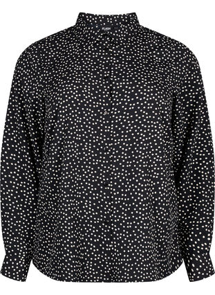 FLASH - Skjorte med prikker, Black White Dot, Packshot image number 0