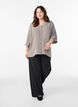 Skjortebluse med V-udsk&aelig;ring og 3/4-&aelig;rmer, Beige, Model image number 1